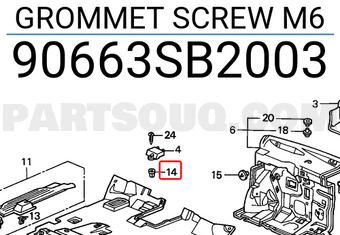 Honda 90663SB2003 GROMMET SCREW M6