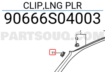 Honda 90666S04003 CLIP,LNG PLR
