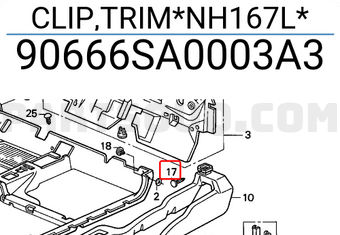 Honda 90666SA0003A3 CLIP,TRIM*NH167L*