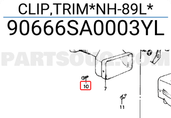 Honda 90666SA0003YL CLIP,TRIM*NH-89L*