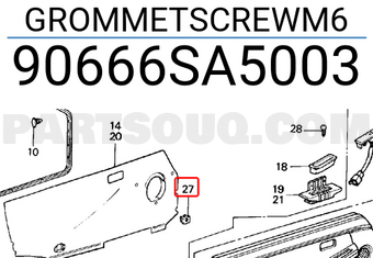 Honda 90666SA5003 GROMMETSCREWM6