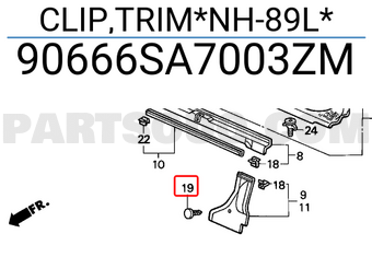 Honda 90666SA7003ZM CLIP,TRIM*NH-89L*