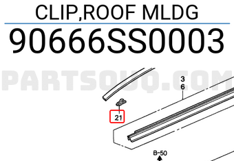 Honda 90666SS0003 CLIP,ROOF MLDG