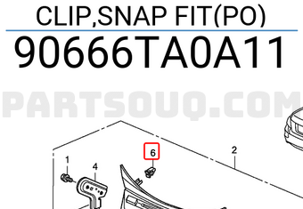 Honda 90666TA0A11 CLIP,SNAP FIT(PO)