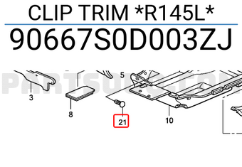 Honda 90667S0D003ZJ CLIP TRIM *R145L*