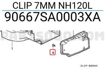 Honda 90667SA0003XA CLIP 7MM NH120L