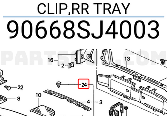 Honda 90668SJ4003 CLIP,RR TRAY