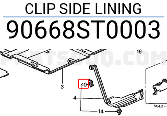 Honda 90668ST0003 CLIP SIDE LINING