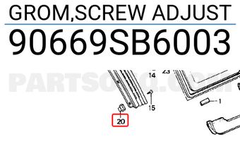 Honda 90669SB6003 GROM,SCREW ADJUST