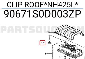 Honda 90671S0D003ZP CLIP ROOF*NH425L*