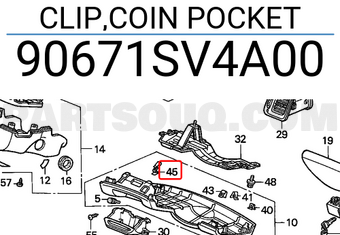 Honda 90671SV4A00 CLIP,COIN POCKET