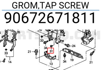 Honda 90672671811 GROM,TAP SCREW