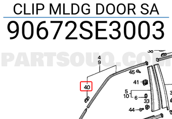 Honda 90672SE3003 CLIP MLDG DOOR SA
