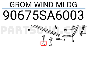 Honda 90675SA6003 GROM WIND MLDG