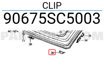 Honda 90675SC5003 CLIP