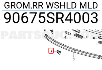 Honda 90675SR4003 GROM,RR WSHLD MLD