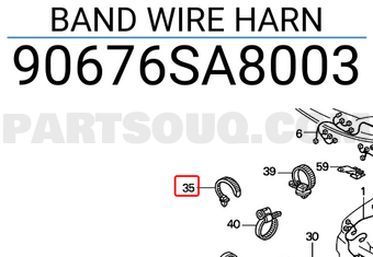 Honda 90676SA8003 BAND WIRE HARN