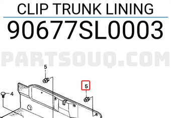 Honda 90677SL0003 CLIP TRUNK LINING