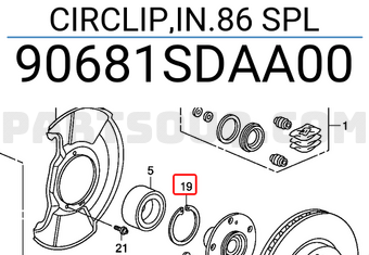 Honda 90681SDAA00 CIRCLIP,IN.86 SPL