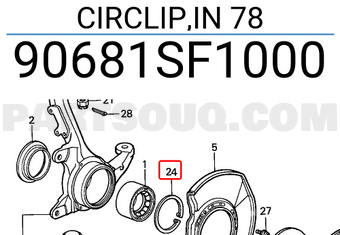 Honda 90681SF1000 CIRCLIP,IN 78