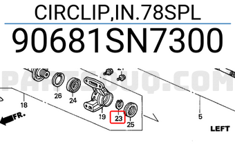 Honda 90681SN7300 CIRCLIP,IN.78SPL