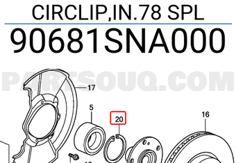 Honda 90681SNA000 CIRCLIP,IN.78 SPL