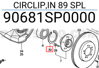 Honda 90681SP0000 CIRCLIP,IN 89 SPL