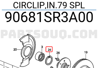 Honda 90681SR3A00 CIRCLIP,IN.79 SPL