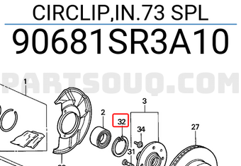 Honda 90681SR3A10 CIRCLIP,IN.73 SPL