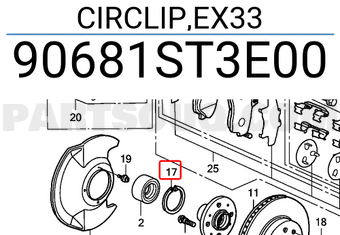 Honda 90681ST3E00 CIRCLIP,EX33