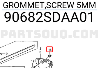 Honda 90682SDAA01 GROMMET,SCREW 5MM