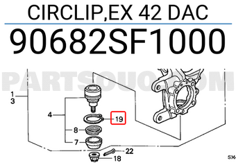 Honda 90682SF1000 CIRCLIP,EX 42 DAC