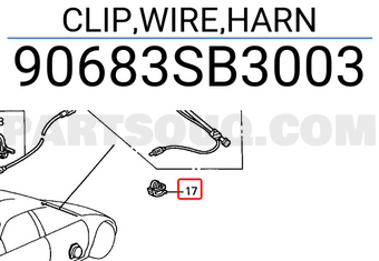 Honda 90683SB3003 CLIP,WIRE,HARN