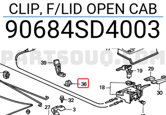 Honda 90684SD4003 CLIP, F/LID OPEN CAB