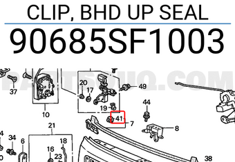 Honda 90685SF1003 CLIP, BHD UP SEAL