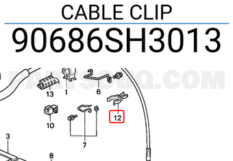Honda 90686SH3013 CABLE CLIP