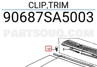 Honda 90687SA5003 CLIP,TRIM