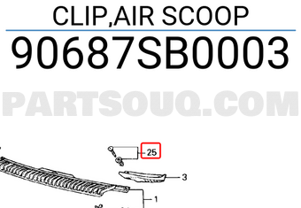 Honda 90687SB0003 CLIP,AIR SCOOP