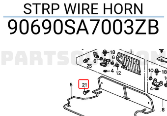 Honda 90690SA7003ZB STRP WIRE HORN