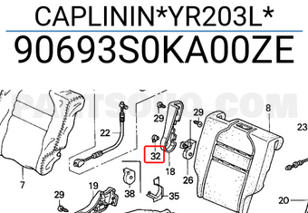 Honda 90693S0KA00ZE CAPLININ*YR203L*