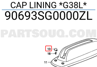 Honda 90693SG0000ZL CAP LINING *G38L*