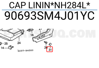 Honda 90693SM4J01YC CAP LININ*NH284L*