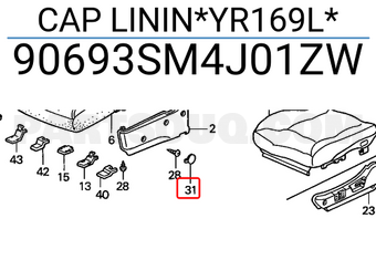 Honda 90693SM4J01ZW CAP LININ*YR169L*