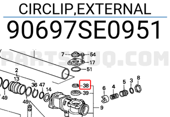 Honda 90697SE0951 CIRCLIP,EXTERNAL
