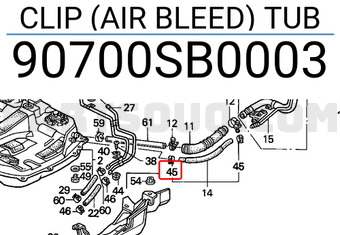 Honda 90700SB0003 CLIP (AIR BLEED) TUB