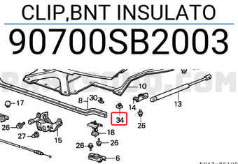 Honda 90700SB2003 CLIP,BNT INSULATO