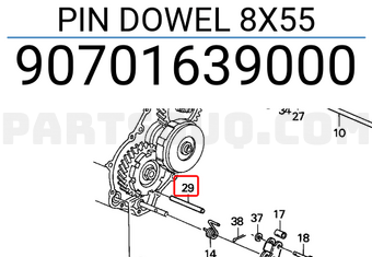 Honda 90701639000 PIN DOWEL 8X55