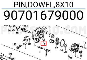Honda 90701679000 PIN,DOWEL,8X10