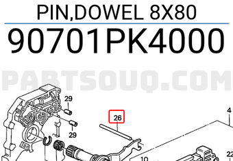 Honda 90701PK4000 PIN,DOWEL 8X80