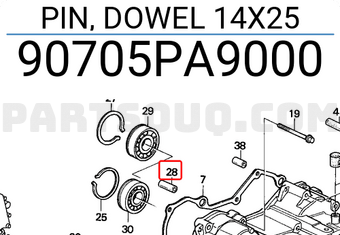 Honda 90705PA9000 PIN, DOWEL 14X25